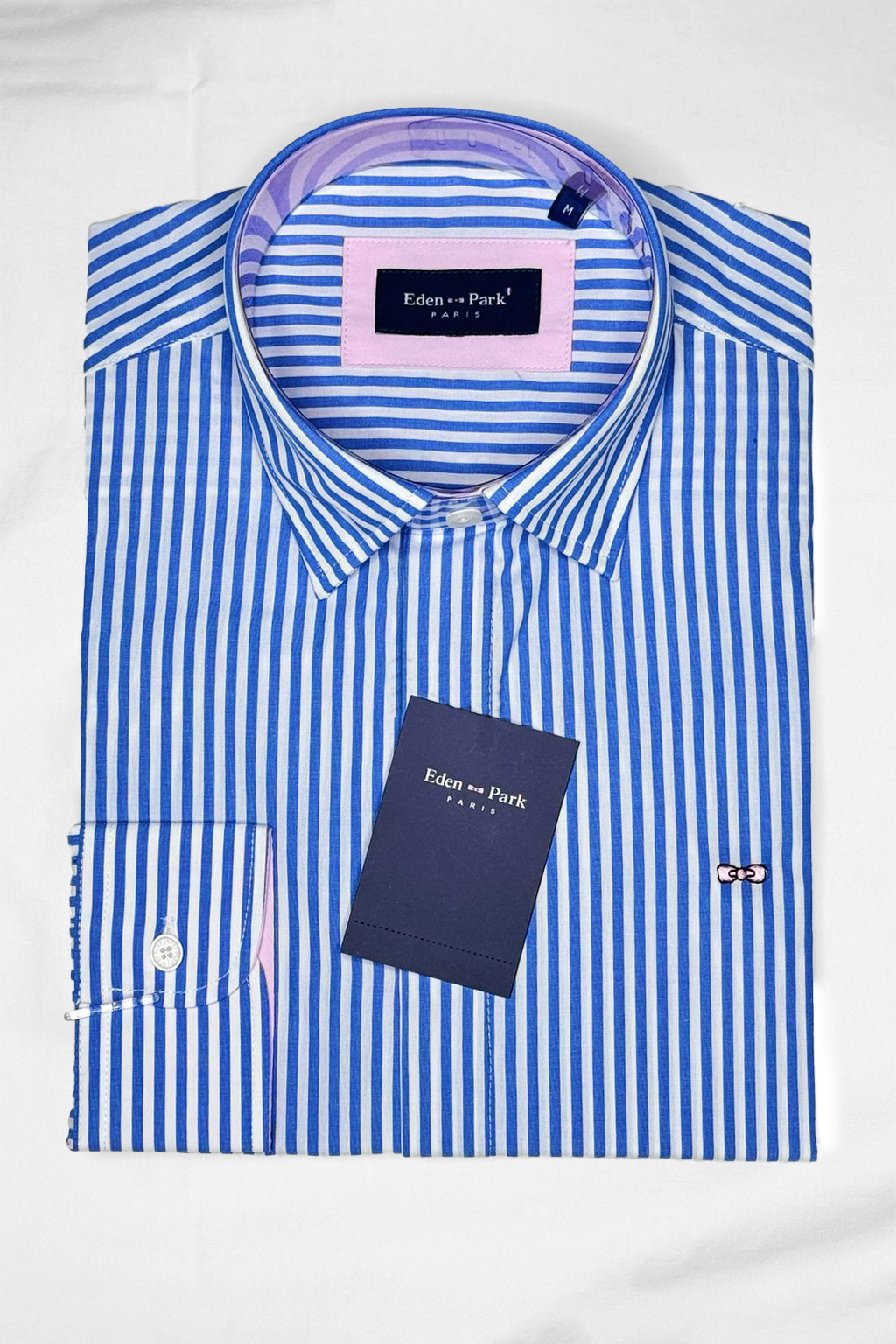Eden Park Chemise à Rayures Bâtons Bleu Clair