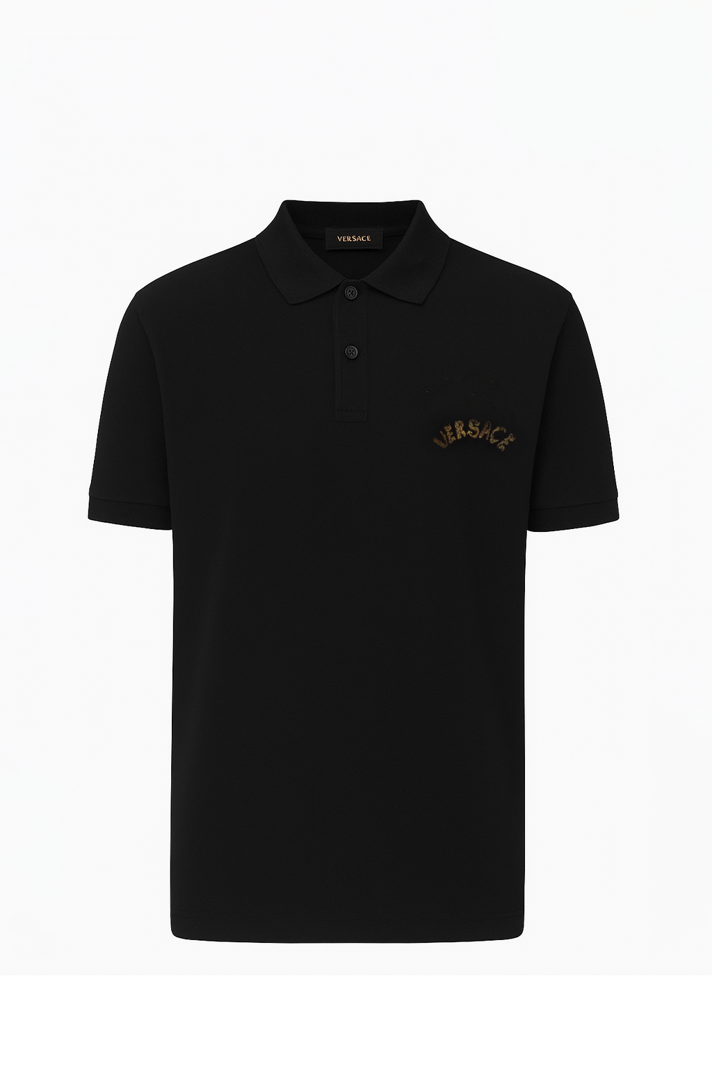 Versace Polo à Logo Baroque Noir