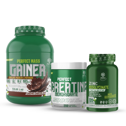 Pack Mass Gainer 3 Kg + Monohydrate Creatine 200 G + Zinc Bisglycinate 120 Capsules