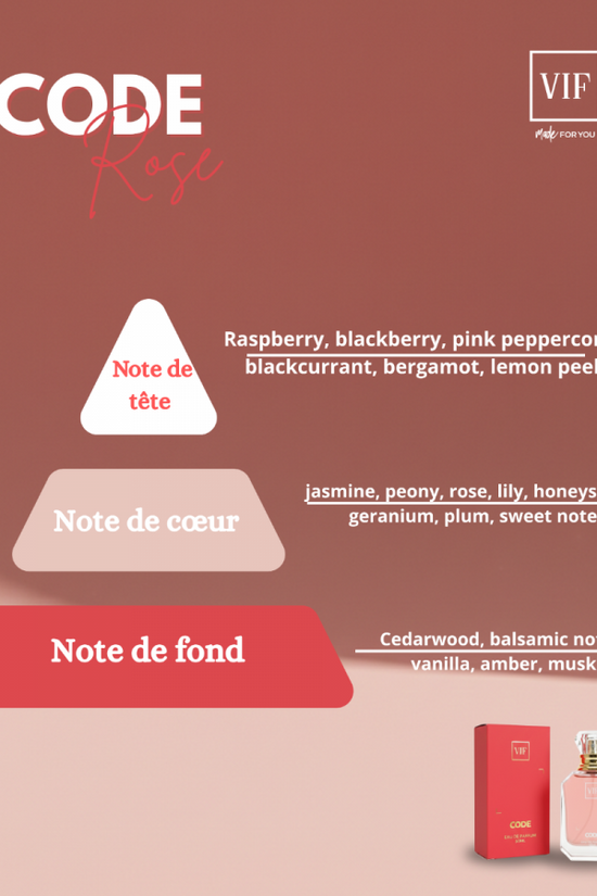 Parfum Femme Code Rose 50 ml