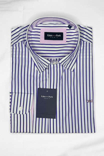 Eden Park Chemise à Rayures Bâtons Lavender
