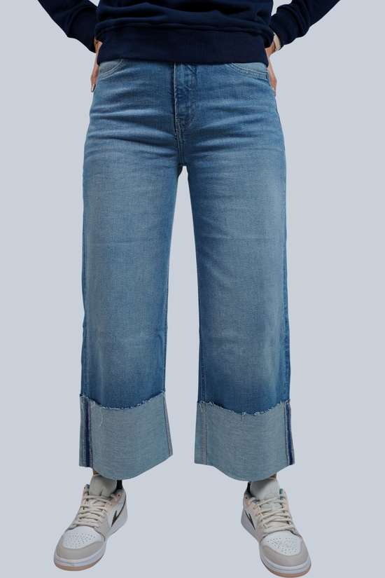 Jeans à Revers Larges