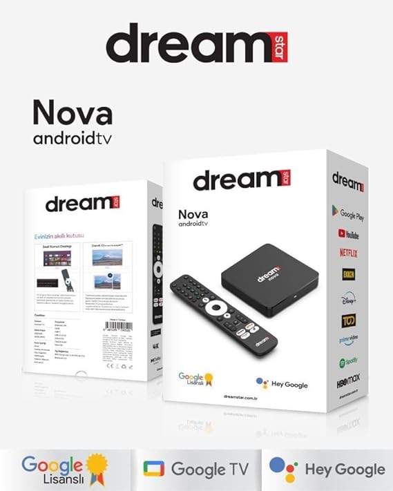 Dreamstar Nova Android TV Box 4K 2 Go RAM 32 Go mémoire sous licence Google