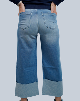 Jeans à Revers Larges