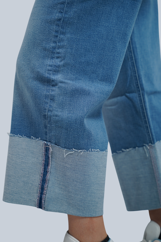 Jeans à Revers Larges