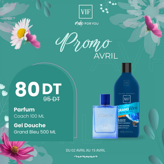 Pack Parfum Coach 100ml - Gel douche grand bleu 500ml