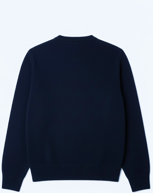 Lacoste Pull En Laine Col "V" Bleu Jean