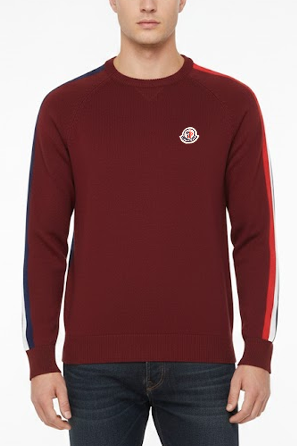 Moncler Pullover Logo Patch Cotton Slim Fit