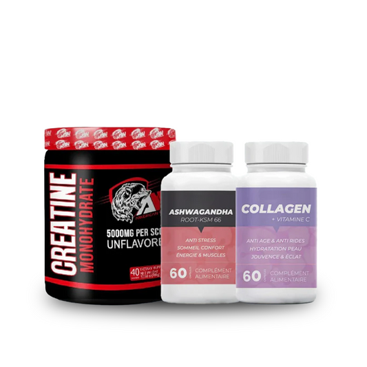 Pack Créatine + Ashwagandha + Collagen MARINE VC