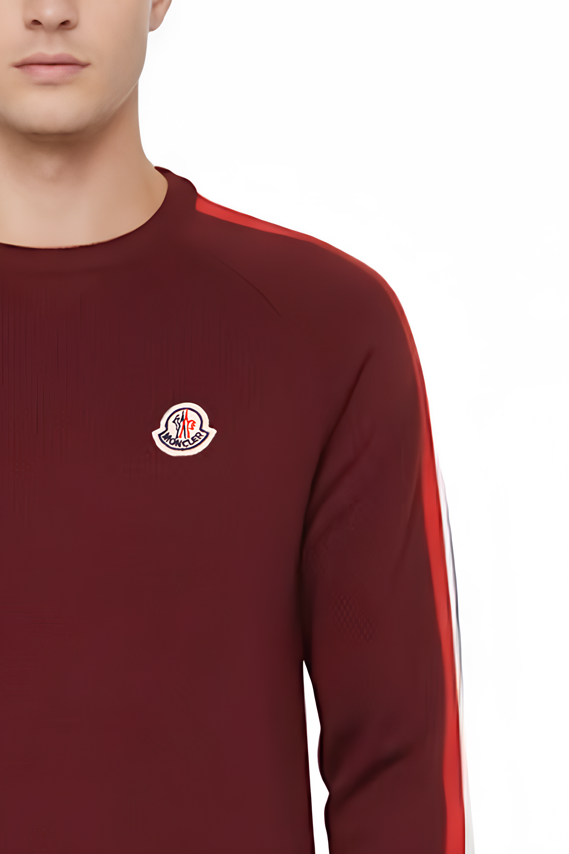 Moncler Pullover Logo Patch Cotton Slim Fit