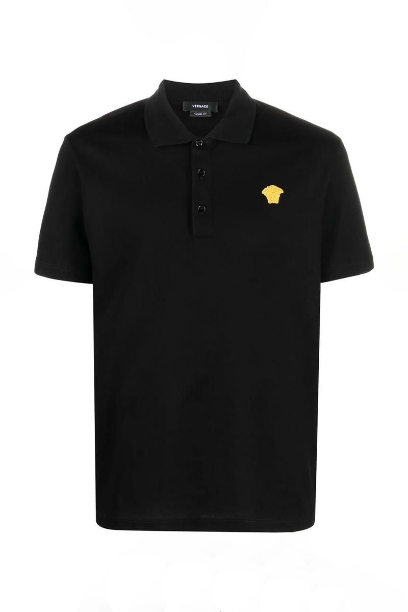 Versace polo à logo brodé Medusa Noir