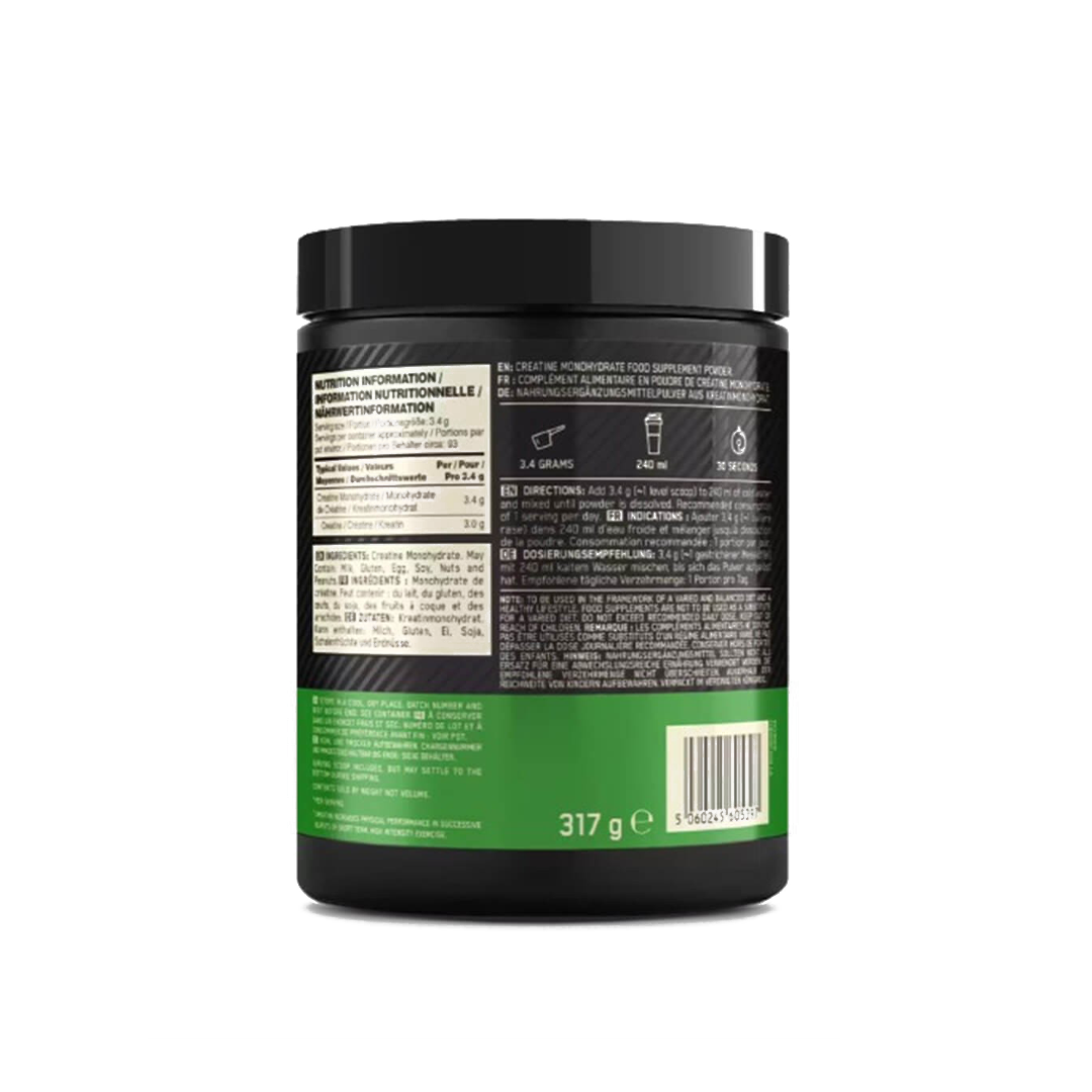 CRÉATINE MICRONISÉE EN POUDRE – 317g – OPTIMUM NUTRITION