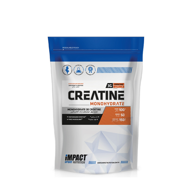 Creatine Monohydrate 150 G - 50 Servings - Tunisie