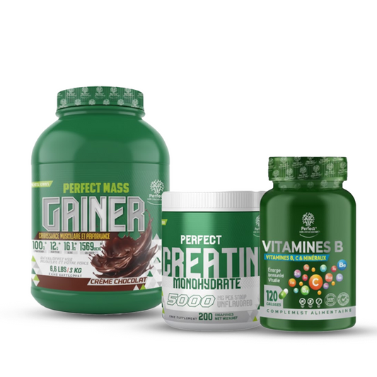 Pack Mass Gainer 3 Kg + Creatine Monohydrate 200 G + Vitamine B 120 Capsules