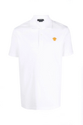 Versace polo à logo brodé Medusa Blanc