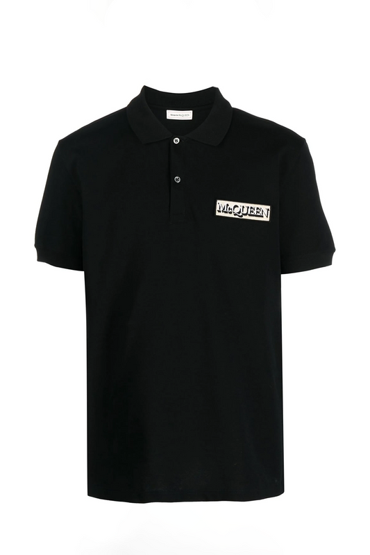 Alexander McQueen polo à patch logo Noir