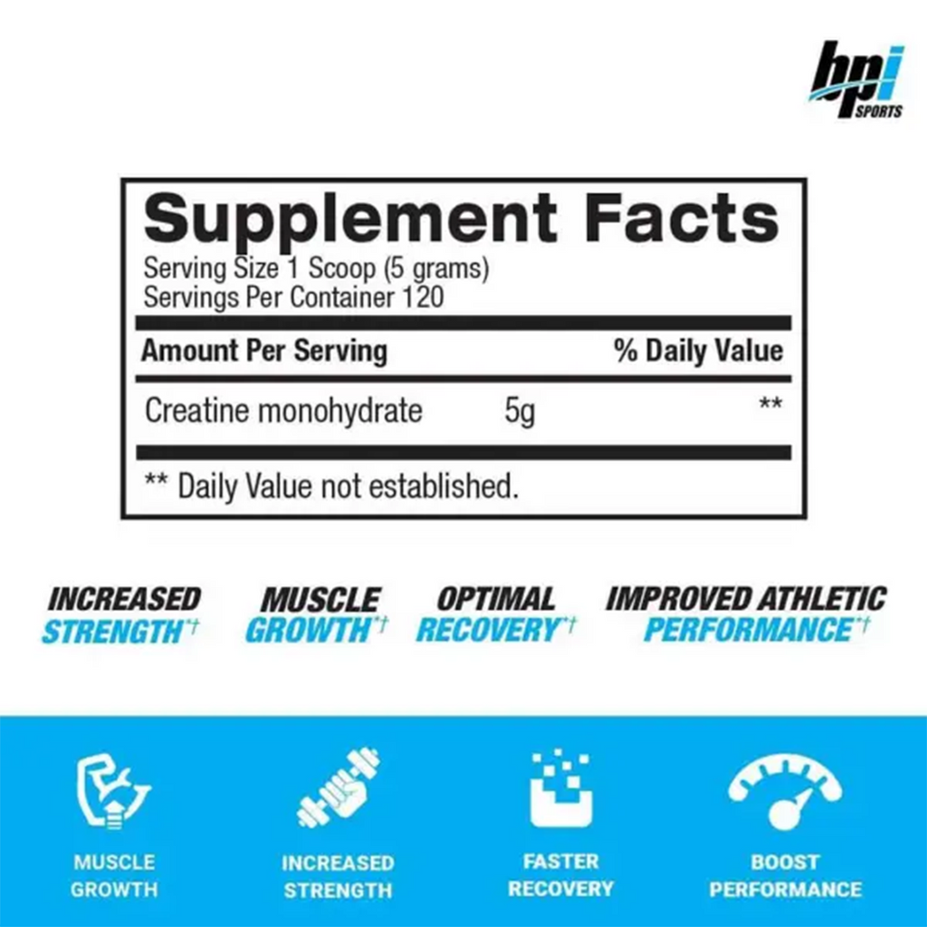 Créatine micronisée 600 g – Solution de récupération – BPI