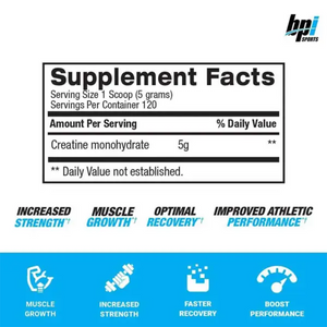 Créatine micronisée 600 g – Solution de récupération – BPI