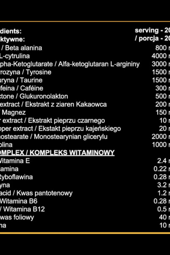 PREWORKOUT – BEHEMOTH – 500G