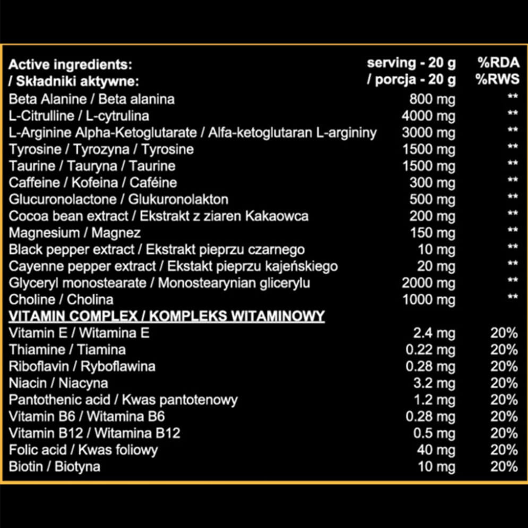 PREWORKOUT – BEHEMOTH – 500G