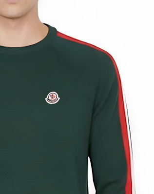 Moncler Pullover Logo Patch Cotton Slim Fit