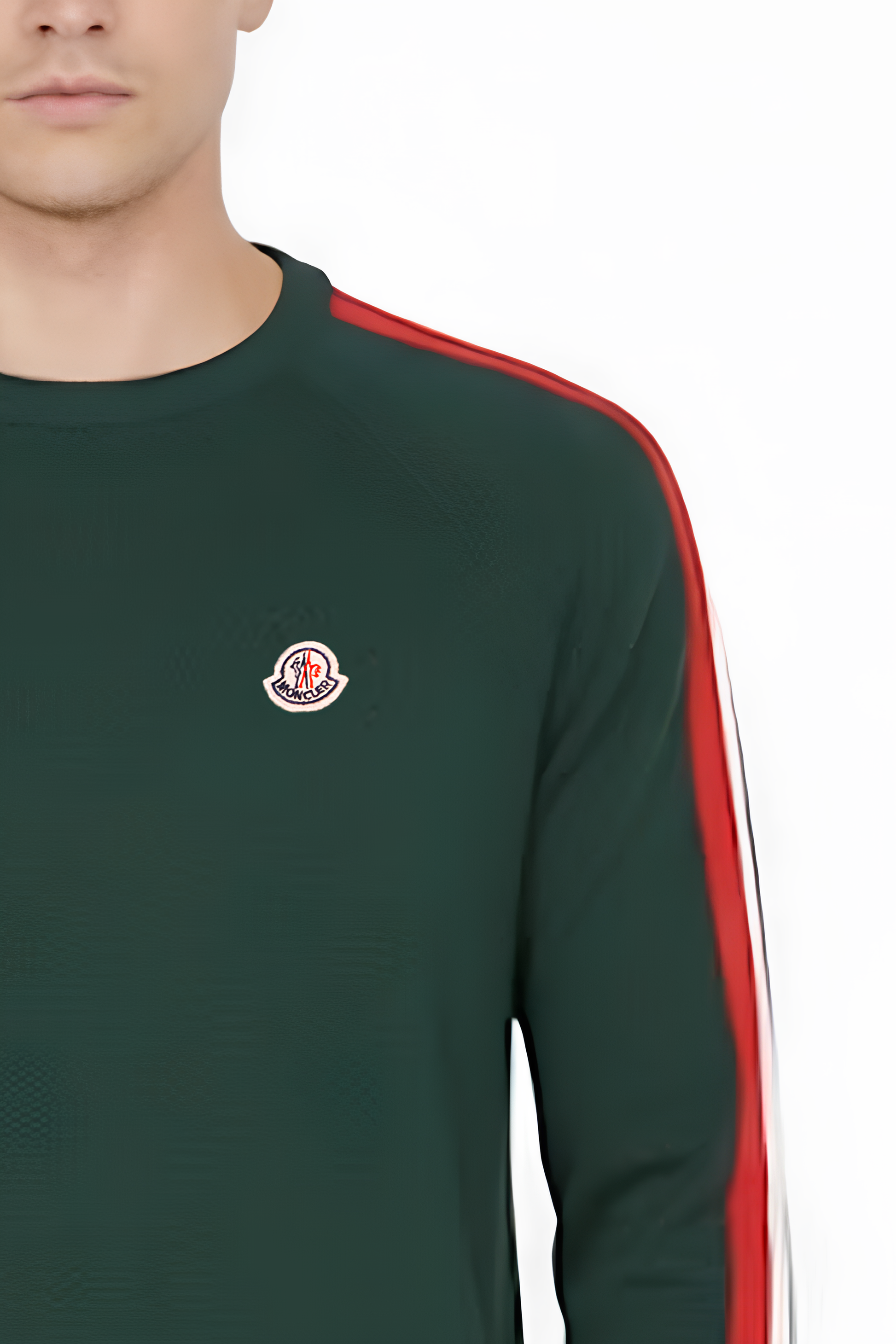 Moncler Pullover Logo Patch Cotton Slim Fit