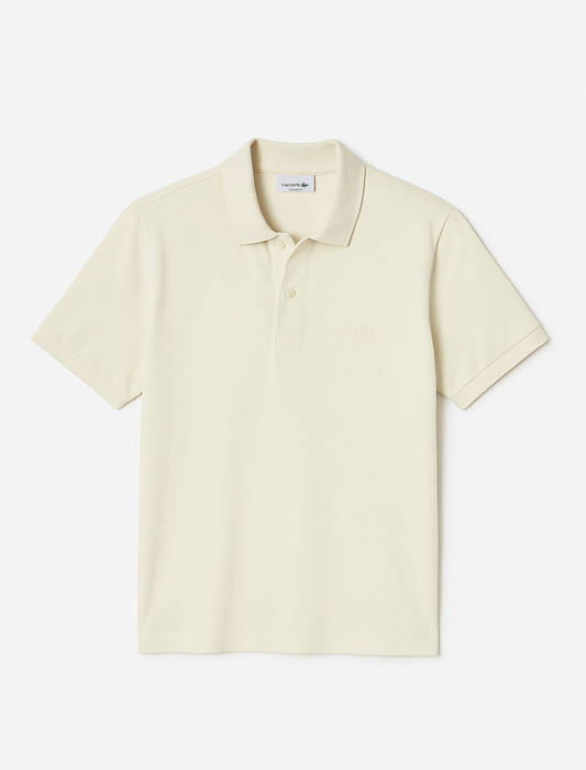 Lacoste Polo Smart Paris en coton stretch - Blanc Cassé
