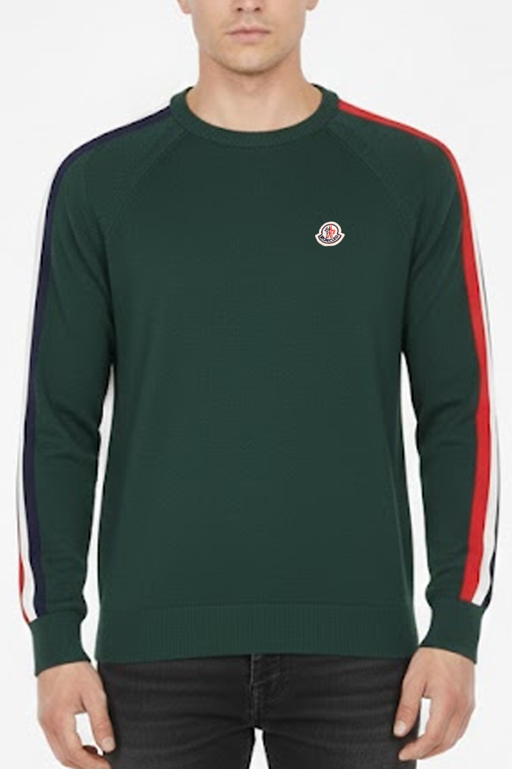 Moncler Pullover Logo Patch Cotton Slim Fit