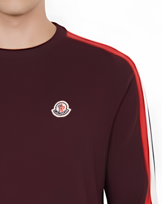 Moncler Pullover Logo Patch Cotton Slim Fit