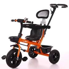 VELO POUSSETTE  3 ROUES ORANGE & BLEU