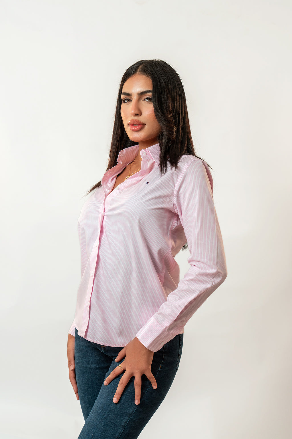 Tommy Hilfiger STRETCH REGULAR SHIRT - Chemisier - Striped Pink