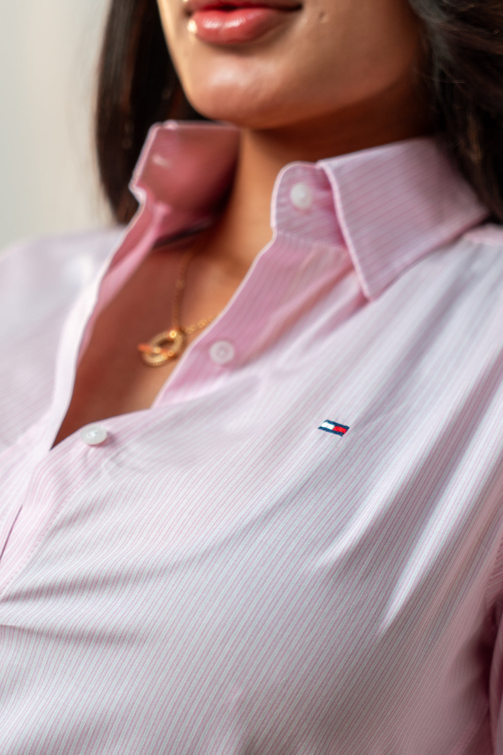 Tommy Hilfiger STRETCH REGULAR SHIRT - Chemisier - Striped Pink