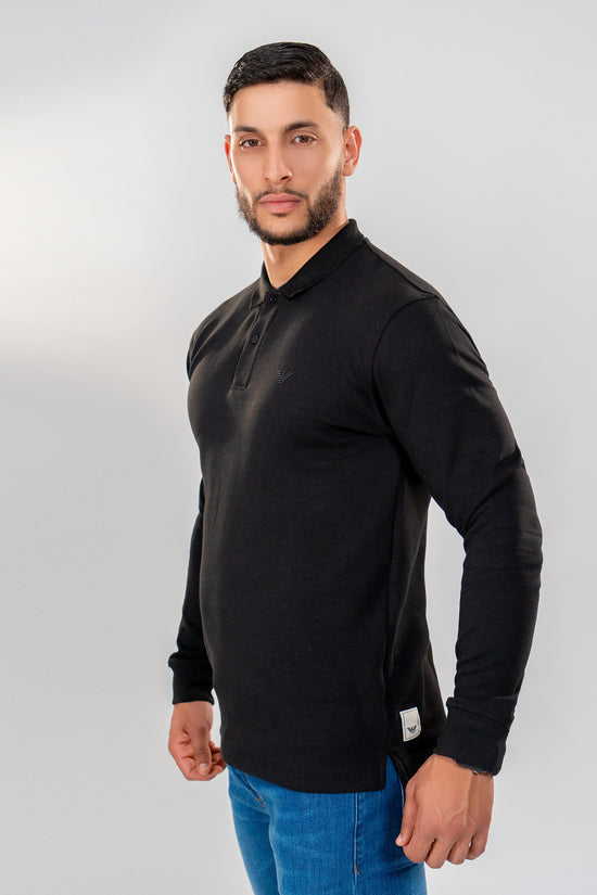 ARMANI Polo Manches Longues Noir