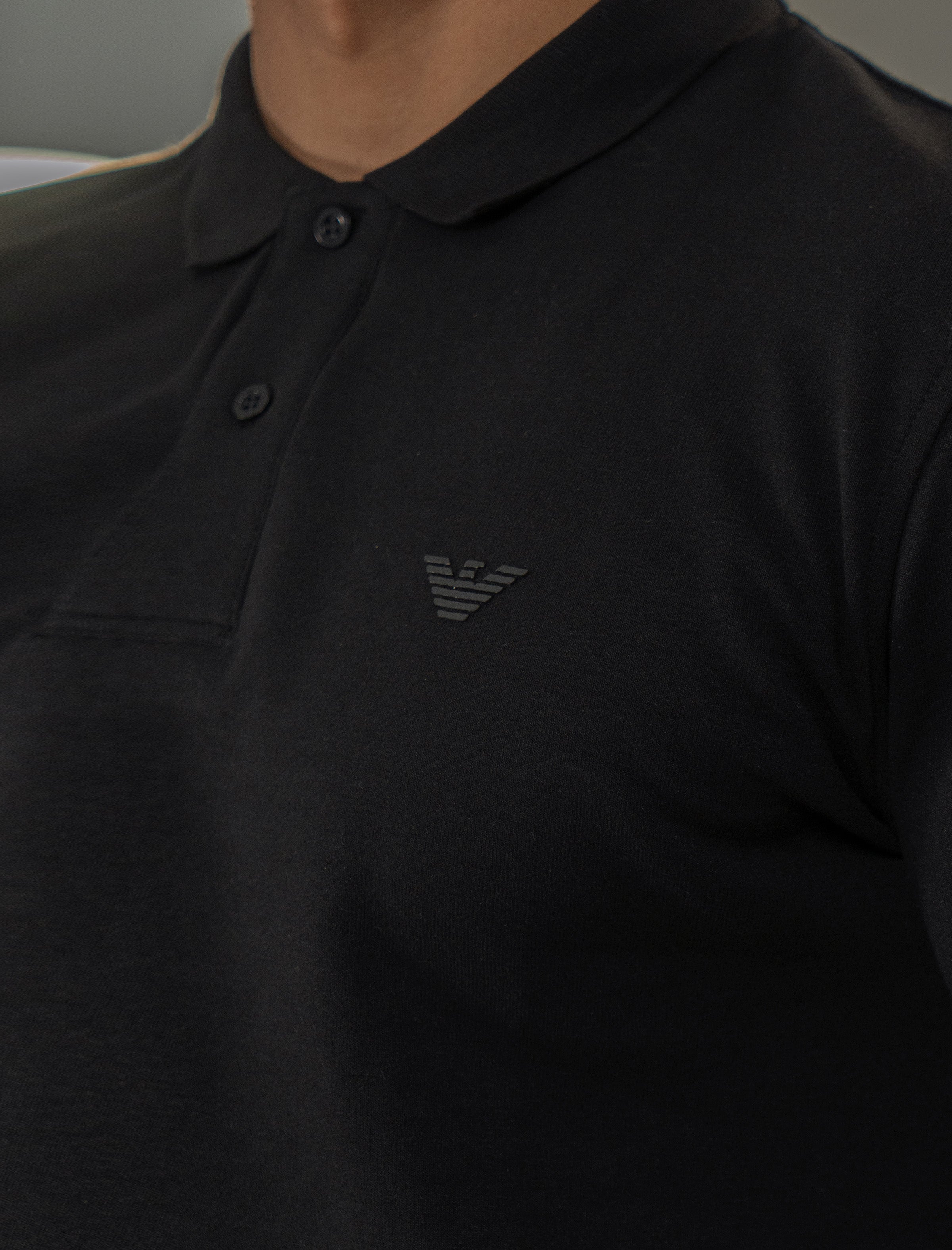 ARMANI Polo Manches Longues Noir