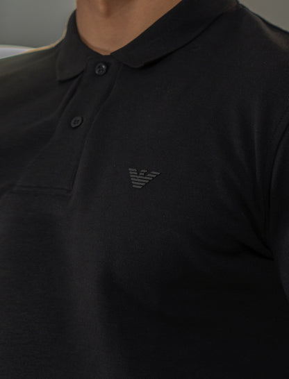 ARMANI Polo Manches Longues Noir