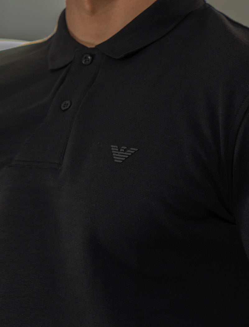 ARMANI Polo Manches Longues Noir