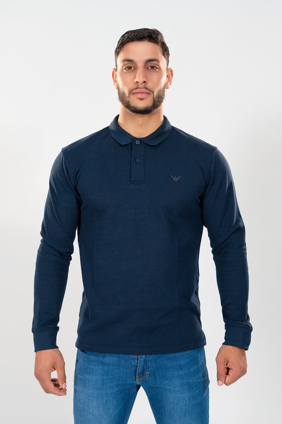 ARMANI Polo Manches Longues Navy