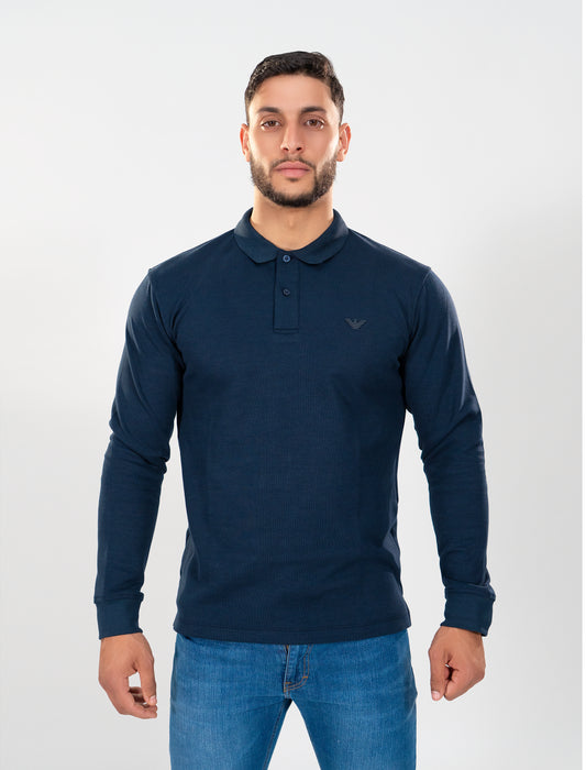 ARMANI Polo Manches Longues Navy