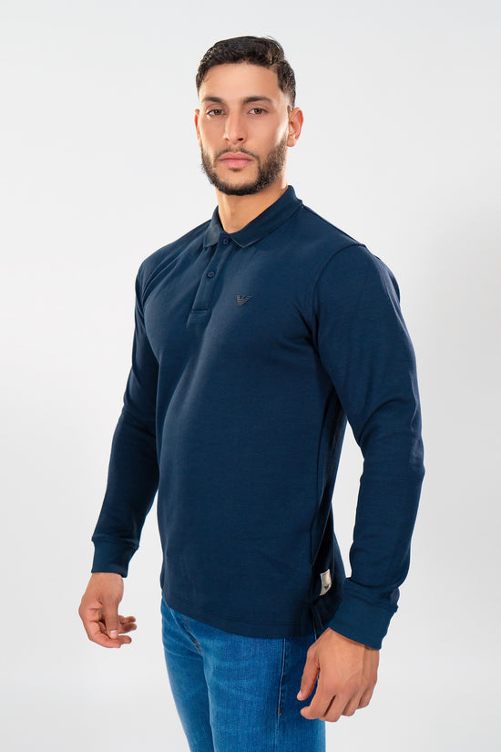 ARMANI Polo Manches Longues Navy