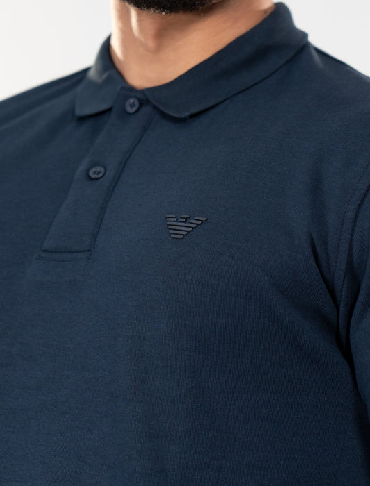 ARMANI Polo Manches Longues Navy