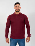 ARMANI Polo Manches Longues Bordeaux