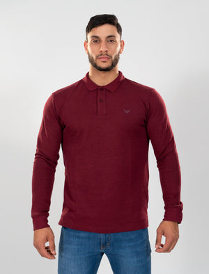 ARMANI Polo Manches Longues Bordeaux