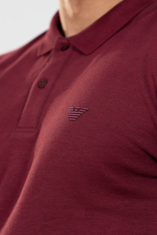 ARMANI Polo Manches Longues Bordeaux