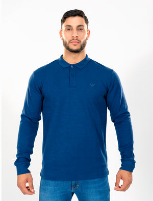 ARMANI Polo Manches Longues Bleu Royal