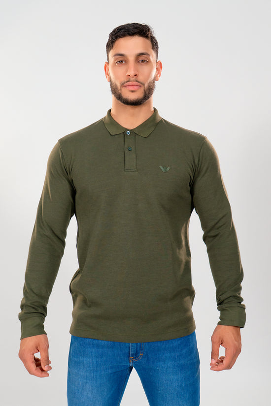 ARMANI Polo Manches Longues Vert KaKi