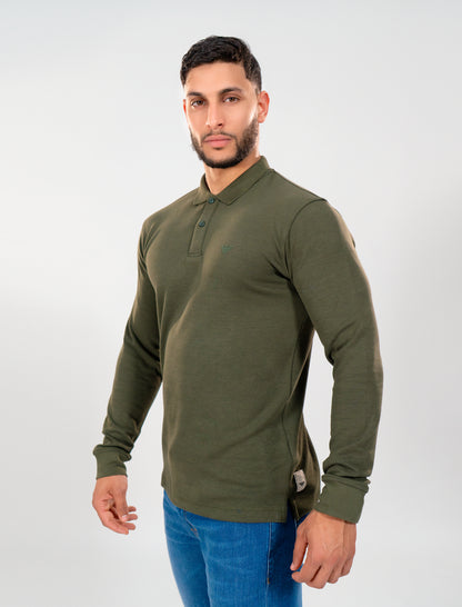 ARMANI Polo Manches Longues Vert KaKi