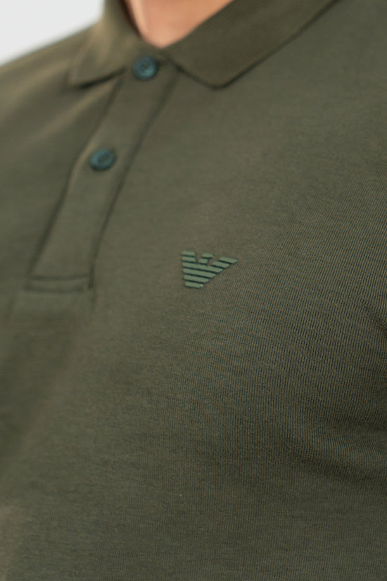 ARMANI Polo Manches Longues Vert KaKi