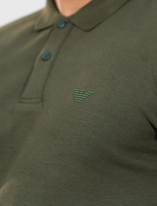 ARMANI Polo Manches Longues Vert KaKi