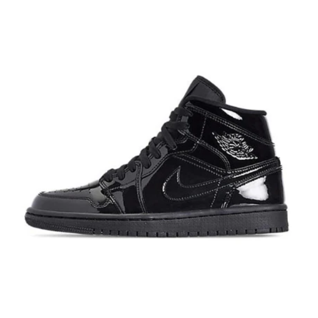Nike Air Jordan 1 Mid “Triple Black Patent Leather”