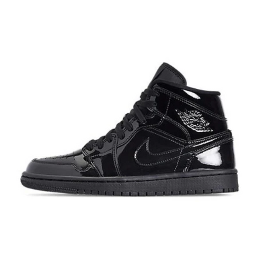 Nike Air Jordan 1 Mid “Triple Black Patent Leather”